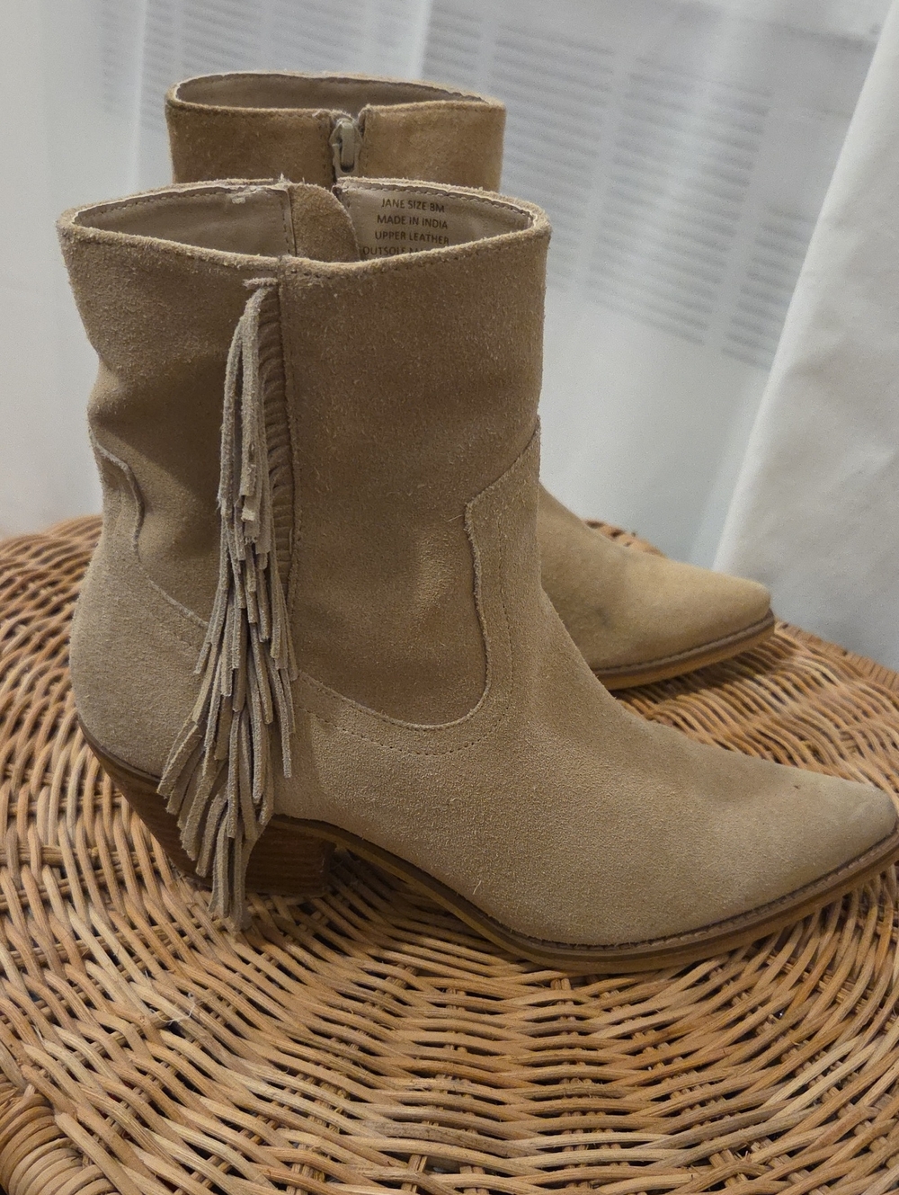 Coconuts by Matisse Tan Suede Fringe Ankle Boots